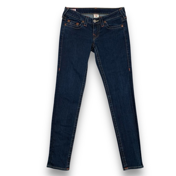 True Religion STELLA Jeans Size 27 Skinny‎ Low Rise Blue Denim (Actual 30x31) - Picture 5 of 15